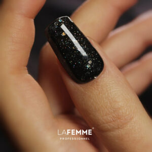 Nero glitter smalto semipermanente H221 Vega