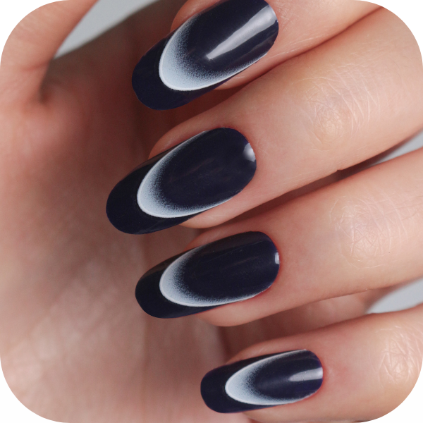 unghie autunnali french blu notte