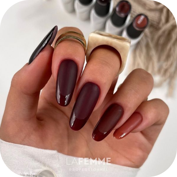 unghie autunnali french marrone