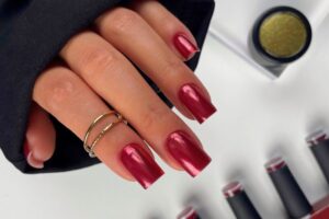 Jelly Chrome nails Idee Nail Art Natale