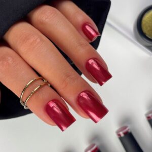 Jelly Chrome nails Idee Nail Art Natale
