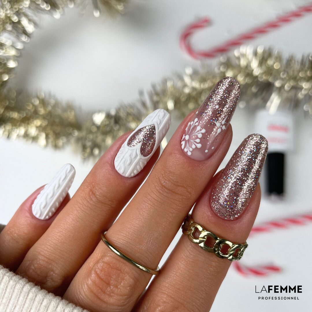 Unghie Glitter Effetto Maglioncino