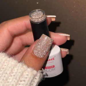 Unghie Champagne Glitter
